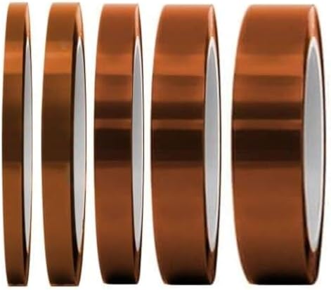 selizo High Temp Tape, 5 Pack Multi – Sized 1/8”, 15/64”, 15/64”, 15/32”, 5/64”, Heat Resistance Up to 280℃ (536℉)