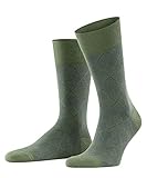 Anzugsocken aus angenehm weicher Baumwolle mit Raute; verstärkt, hochwertig, dünn, kariert und für jede Schuhe geeignet; Herrensocken mit Karo von Burlington in den Größen 40-54