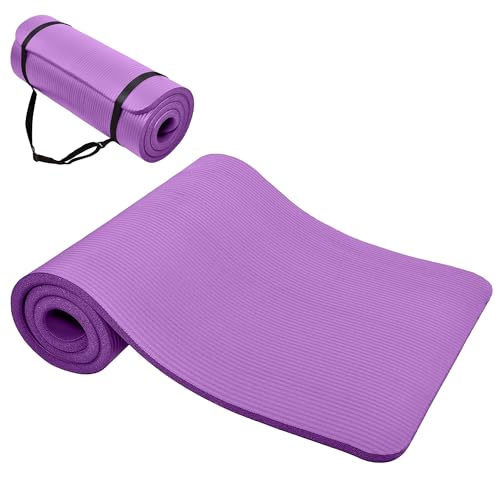 NeoStyle Yoga Mat Fitness & Exercise Mat with Easy-Cinch Yoga Mat Carrier Strap Thick 183 * 60 * 1cm Workout Mats for Yoga Pilates and Floor Exercise (Purple)