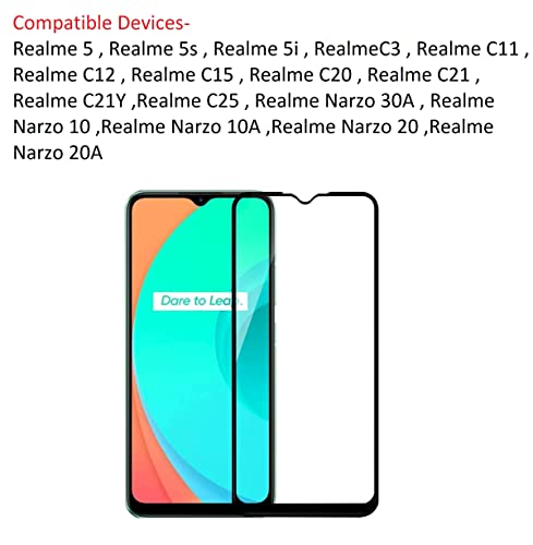 Image of HD Tempered Glass Screen Protector Compatible For Realme C25Y, Realme C25 With Edge To Edge Coverage And Easy Installation Kit