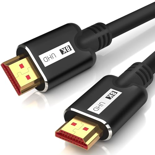 KOMGILK 8K HDMI Cable 5FT High Speed 48Gbps HD Shielded Cord Supports 8K@60Hz 4K@120Hz in-Wall CL3 Rated HDMI 2.1 Cord Compatible with Roku TV/Laptop/PC/HDTV and More