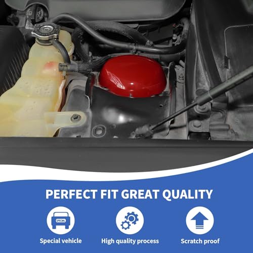 Image of RAZPOY Engine Compartment Suspension Cover Engine Bay Accessories Compatible with Dodge Challenger Charger 2009-2024, Red