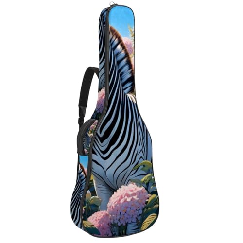 Housse de guitare acoustique imperméable à motif zèbre pour musicien nomade