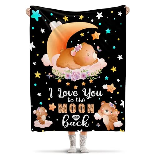 Avalokitesvara Bear Blanket - Super Soft Flannel Blanket for Bed, Couch, Sofa - 60x50 Inch - Gifts for Women, Girls, Boys