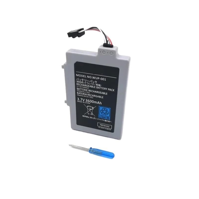 Batteria Wup-001 Batteria al litio ricaricabile da 3,7 V 3600 mAh, compatibile for Nintendo, compatibile for Wii U, parti di ricambio for console di gioco controller gamepad(6PCS battery)