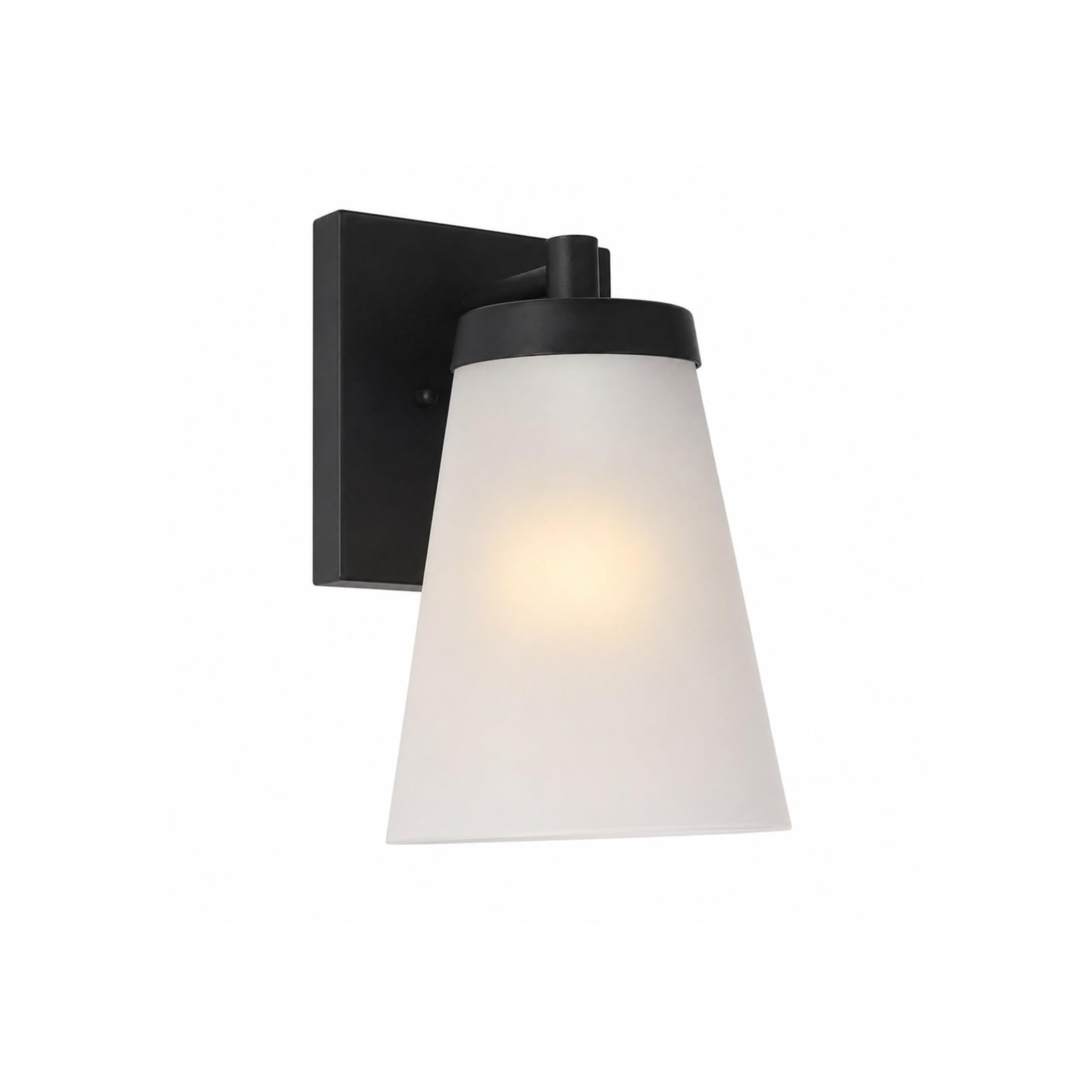 OZBMA Dusk to Dawn Modern Outdoor Wall Sconce, 10.2" Waterproof Sand Black Aluminum Exterior Light with Glass Shade, Rustproof Lamp for Hallway, Entryway, Staircase, Foyer, Patio Threshold