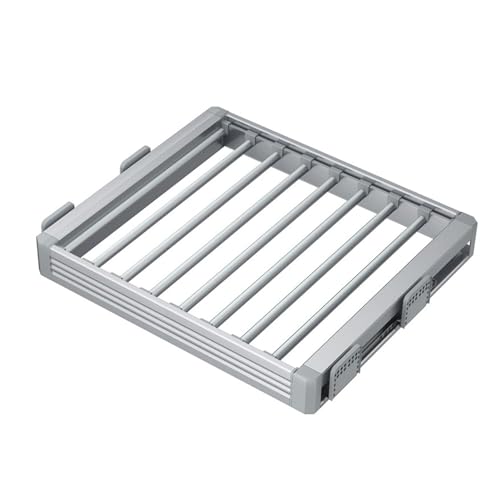 TMKDNNKG Tendedero Invisible, Colgador de Pantalones para Lavadora, Cesta extraíble para Armario Empotrado, tendedero Interior Que Ahorra Espacio (Gris, 560-660 mm)