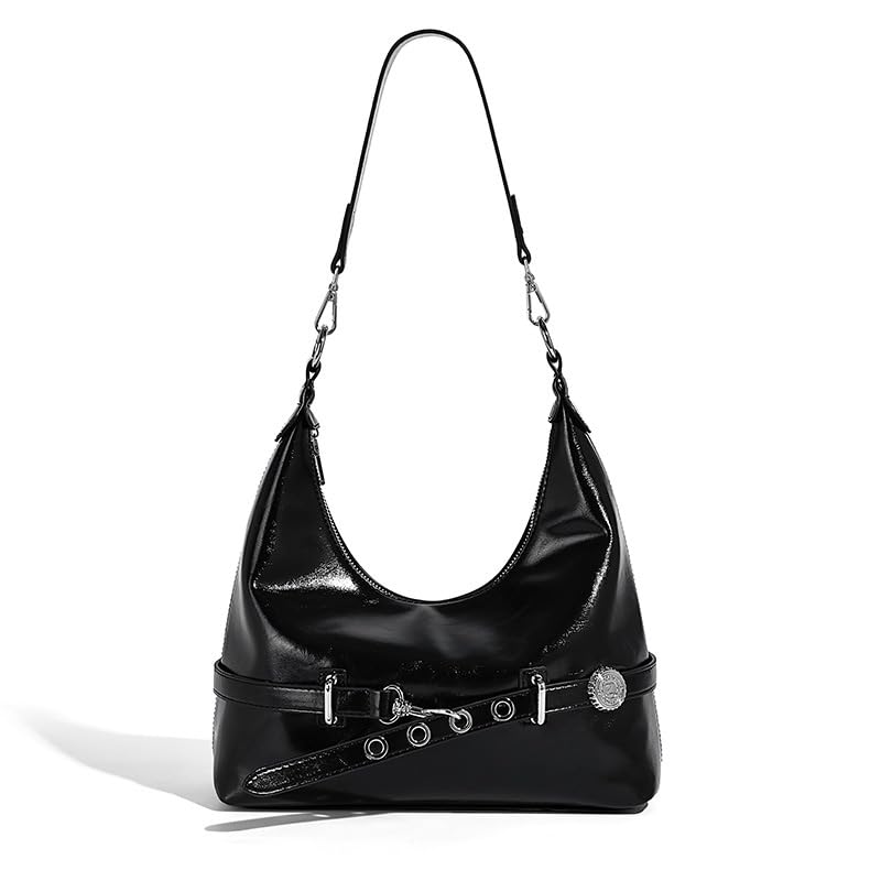 Image of Shoulder Purse for Women, Leather Women's Handbag Y2k Aesthetic Coquette Shoulder Bag Hobo Punk Trendy Ladies Purse