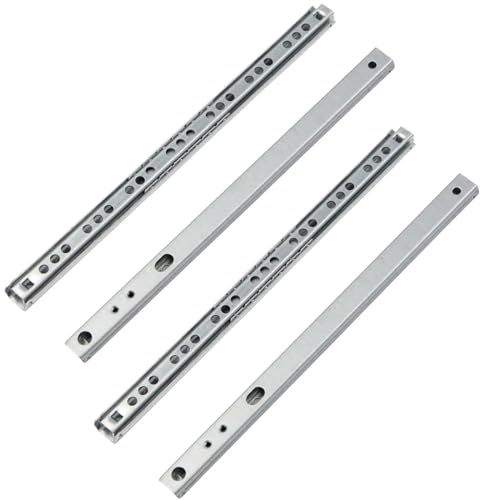 MOCNT 2 Paires (4 pièces) 406mm Glissière de Tiroirs 17mm Coulisse à Billes Tiroir Acier Rail Tiroir Coulissant Glissières à Roulement à Billes Extension...