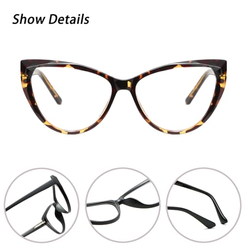 Image of Blue Light Glasses Cateye Women Fake Eyeglasses Anti Eye Strain Computer Glasses Clear Lens