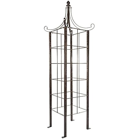 H Potter Trellis Obelisk for Climbing Plant Large Garden Wrought Iron Ornamental for Patio Deck Cover