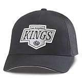 AMERICAN NEEDLE Unisex Los Angeles Kings Officially Licensed NHL Valin Adjustable Snapback Baseball Trucker Hat (EM002A-LAK-BLK)