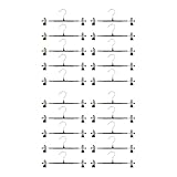 KEALBAUS Hosenbügel, Rockbügel mit verstellbaren Clips, 20 Stück, kurze Jeans-Klemmbügel, Beschichtungssparend