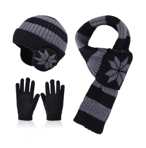 Gorro de invierno para niños y guantes con bufanda para jugar en la nieve