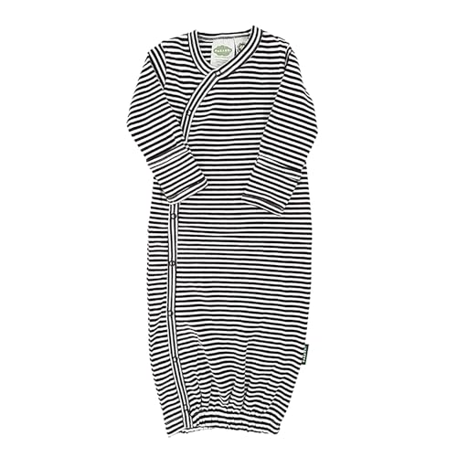 Image of PARADE Organic Gowns - Essentials Stripes Black 0-3 Months