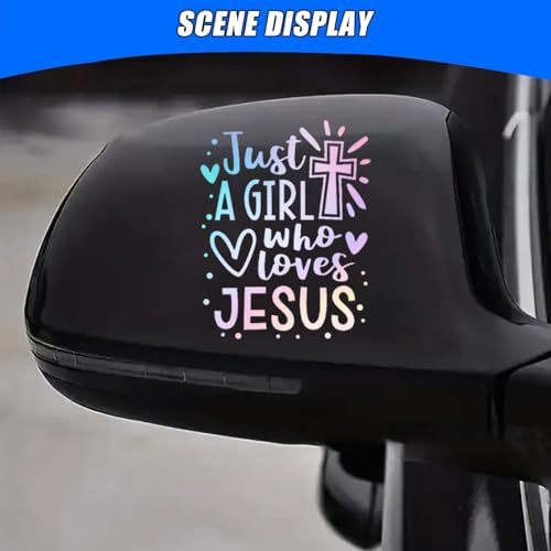 Image of Jesus Loves You Car Sticker Decal, 6.1 inch x 4.6 inch Vinyl Stickers for Truck Bumper, Waterproof Christian Decals, Vehicle Exterior Decoration Accessory for Walls, Windows & Laptops (Colorful)