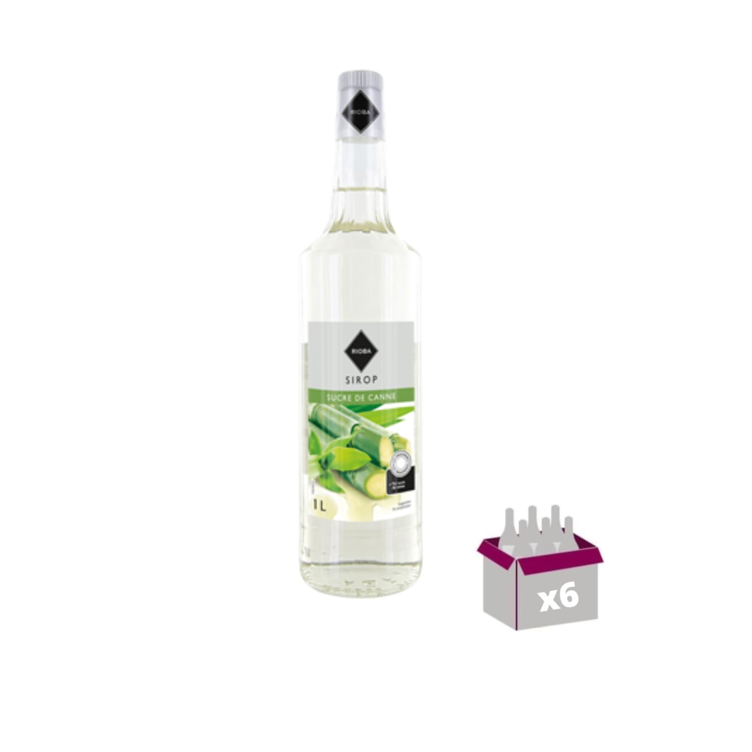 Lot de 6 Sirops Rioba - Sucre de canne - 6x1L