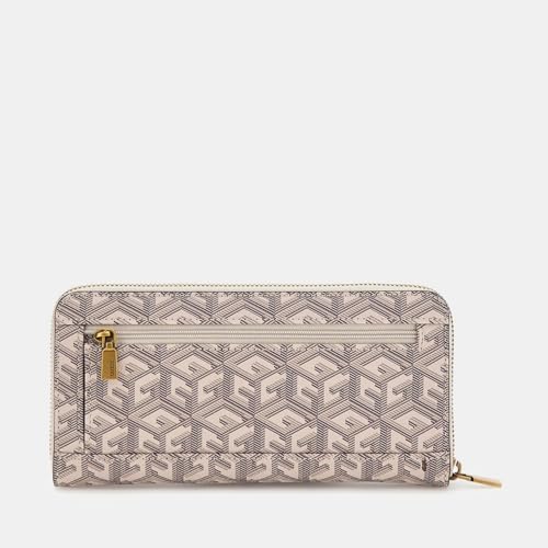 Image of Guess Women's Beige Printed Wallet| Ladies Purse Handbags | Gift For Ladies