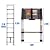 Telescoping Ladder 8.5ft Stainless Steel Extension Folding Ladder, Folded Height 2.4ft, 330lbs Max Load Capacity, Portable Heavy Duty Telescoping Ladder for Home, RV, Roof, EN131 Certificated