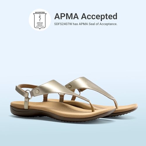 Image of DREAM PAIRS Women's Flat Sandals Arch Support Orthopedic Comfortable Soft Cushion Summer T-Strap Walking Thong Sandals