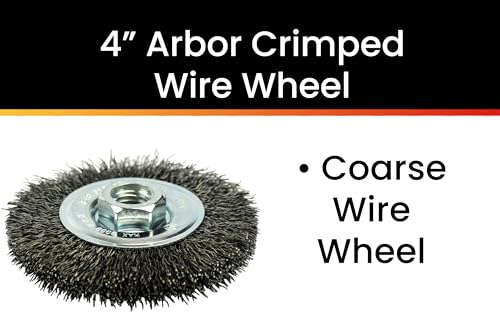 Hot Max 26080 4-Inch by 1/2-Inch Coarse Wire, 5/8-Inch-11NC Arbor Crimped Wire Wheel