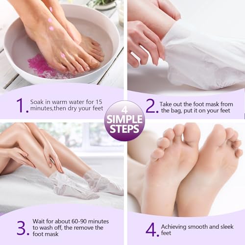 3 Pares Mascarilla Hidratante Para Pies, Calcetines Exfoliantes Para Pies, Hidratación Profunda, Mascarilla Pie Secos y Agrietados, Mujeres y Hombres Quitar Piel Muerta y Callos - imagen 5