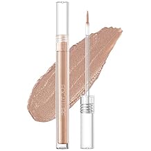 FOCALLURE Glittering Liquid Eyeshadow, Quick-Drying, Crease Resistant, Creates High-Impact Shimmer Diamond Glow Eye Looks, Precise Applicator, 05 Champagne Shimmer
