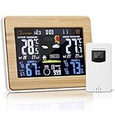 Wireless Weather Station with Color High Definition Display ALLOMN Indoor Outdoor Digital Thermom...