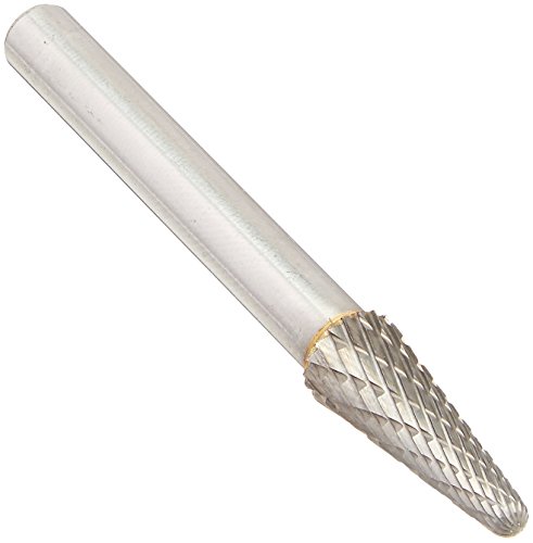 Image of Drill America SL-2 Carbide Burr /Rotary File Cone Double Cut for Die Grinder 5 /16 inch Dia. x 7 /8 inch Cut Length with 1 /4 inch Shank and 2-3 /4 inch Overall Length, DUL Series