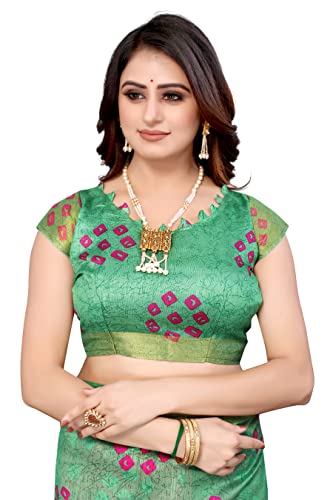 Image of Yashika Womens Linen Blend Printed Saree With Blouse Piece(NIYATI PINK Free Size)