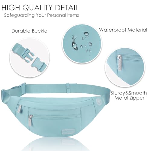 Image of MAXTOP Large Crossbody Fanny Pack with 4-Zipper Pockets,Gifts for Enjoy Sports Festival Workout Traveling Running Casual Hands-Free Wallets Waist Pack Phone Bag Fits All Phones