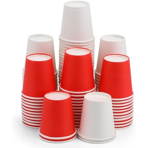 Mnuizu 100 Pack 3 Oz Disposable Paper Cups,Disposable Bathroom Cups,Mouthwash Cups,Espresso Cups,Small Paper Cups Ideal for Bathroom,Party,Picnic Etc Cover