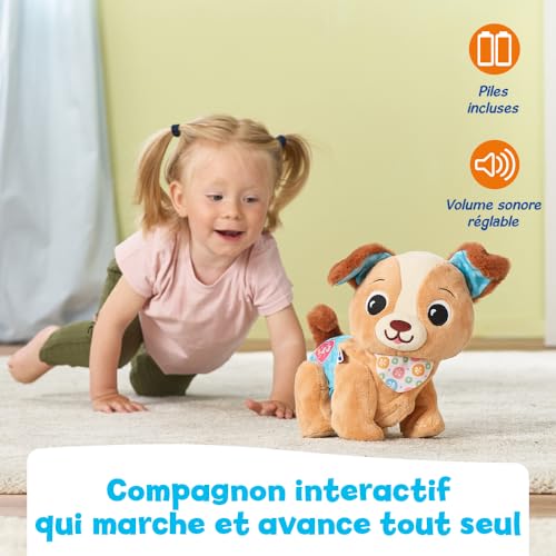 VTech Toutou 1 2 3 suis Moi Peluche Interactive Câlin Chien Qui Marche et Aboie Éveil Bébé Sensoriel Jouet Musical Cadeau Bébé Dès Contenu en Français - vue 2