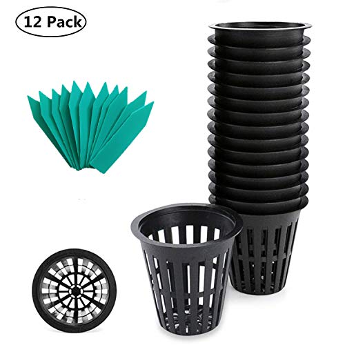 SYOURSELF Nursery Pots 12 Pack 2 inch net Pot, Garden Slotted Mesh Plastic