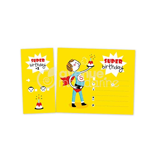 Avenue Mandarine, Ref CO142O, Detachable Invitation Cards, Superhero Designs, Booklet of 12 Invitations - Image 2