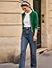 Women's Green Cardigan Sweater Color Block Long Sleeve Crew Neck Knit Cardigan Trendy Cropped Cardigan Shrug, XL