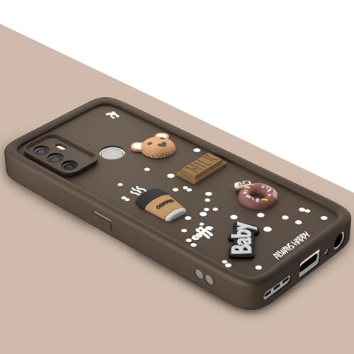 Image of Bintage Ball Bear| Donut| Milk Cake| Baby| Coffee Rubber Case Full Body & Camera Protection Back Cover Compatible for Oppo A33 (4G) 2020 - Brown