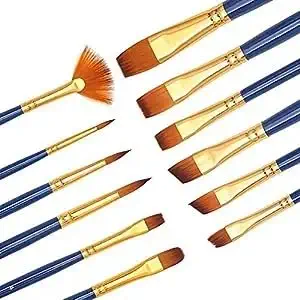 ECLET Art Brush Set for Artists, Painting Brushes Set of 12 Professional Round Pointed Tip Nylon Hair Artist Acrylic Paint Brush for Acrylic/Water Colour/Oil Painting Item 23