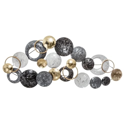 WELL HOME - Decoración de pared redondo de metal 90,5x6,5x44cm - diseño moderno y elegante