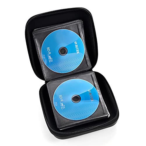Liovode Dvd Case, 48 Capacity Eva Cd Case Holder Storage Organizer Portable Protective Dvd Wallet Holder For Car (48 Capacity, Black48) #TOP3