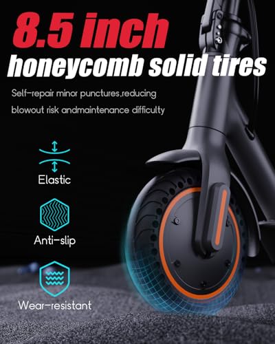 Electric Scooter for Adults,8.5″ Solid Tires, Max 19 Mph