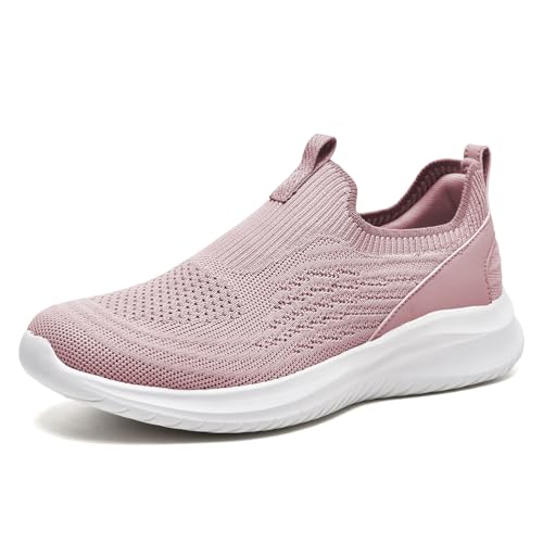 Image of TIOSEBON Women's Walking Tennis Shoes Knit Comfortable Slip on Breathable Mesh Lightweight Sneaker