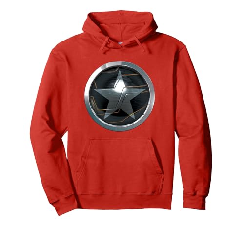 Marvel The Falcon and the Winter Soldier Bucky Barnes Icon Pullover Hoodie, Adult Unisex, Red, Medium