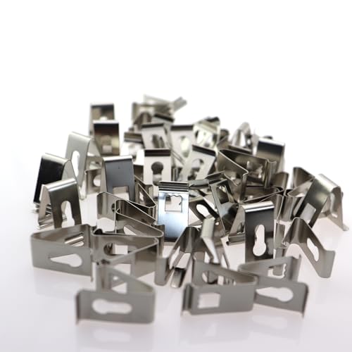 Image of 50PCS V Shape Spring Buckle Photo Frame Hardware Accessories Bow Shape Shrapnel Crimp 1x1in Picture Photo Frame Metal Spring Swivel Clip Hook For 3D Printer Bed Decorative Frame