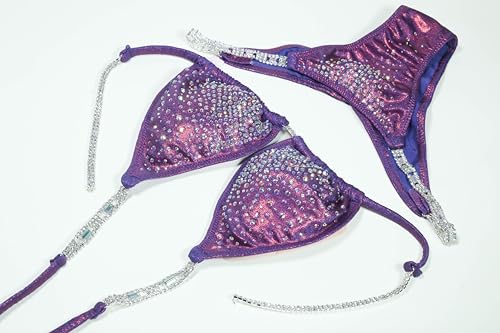 Purple Grape Women's Competition Bikini Set, Top: A/B and C/D, Bottom Hip Size: S 28-31, M 32-34, L 34.5-36 Inches4