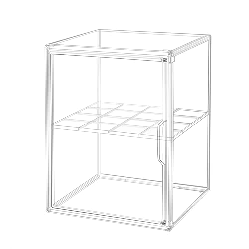 Image of X-Large Stackable Clear Acrylic Display Case & Box with Lid, Storage Bin for Collectibles, Toys, Makeup, Shoes