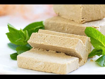 Miniatura 5 de "NUEVO" importado Natural Tahini Halva, puré de avellana, Halva turca, postre Halva, Tahini Halva, Halva, por Koska 200 Gr 7 Oz Halal         El