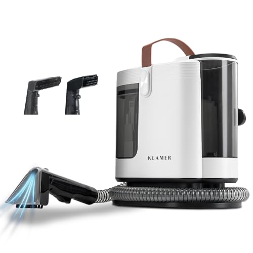 KLAMER Polsterreiniger Gerät 500W, Waschsauger Nasssauger, 2-Tank-System 1,6 L, 15 kPa, Sprüh & Saugtechnik, Selbstreinigung, Teppichreiniger, Nass Trockensauger