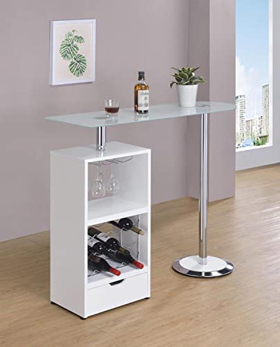 Coaster Home Furnishings Bar Table W / Wine Storage White #TOP7