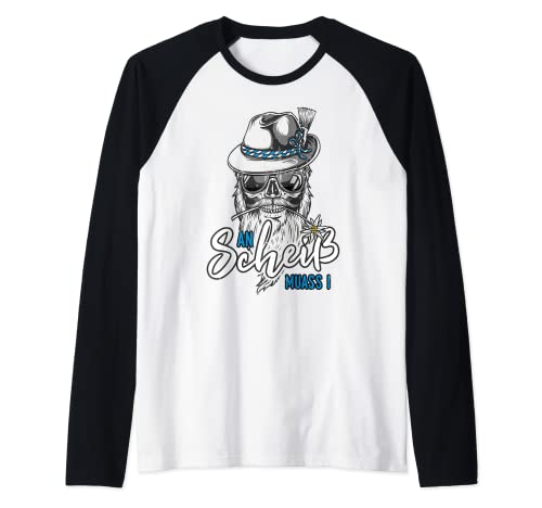 An Scheiß muass i Men's Trachtenshirt Grantler Raglan Baseball Tee